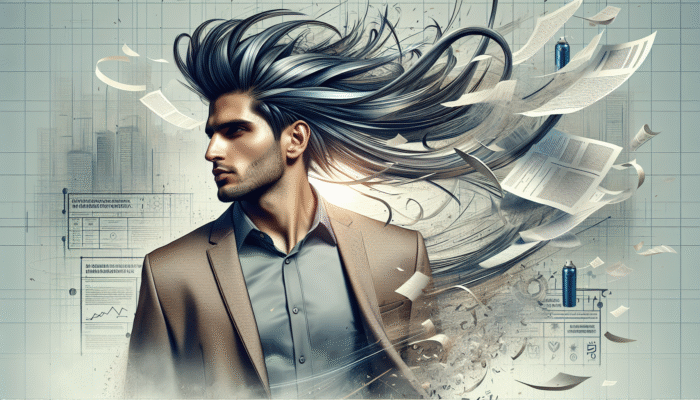 Individual demonstrating a trendy, wind-resistant hairstyle in an urban setting, emphasising the efficacy of strong hold hairspray.