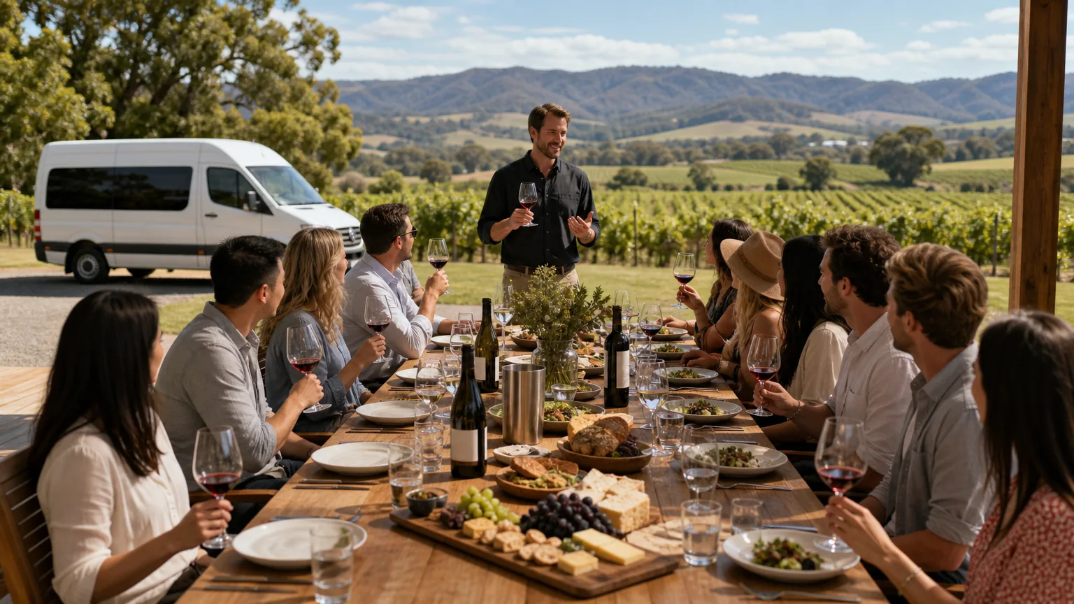 Yarra Valley Wine Tasting Tours: visual reference for 2. Yarra Valley Wine Tasting Tours: Group Experiences for Up to 19 Guests With Lunch Included