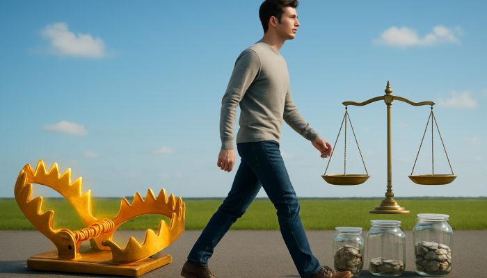 Avoiding Payday and High Cost Cards Early On: Wise Borrowing | DCL Young adult avoids payday loan traps and high-interest cards for balanced savings and wise borrowing